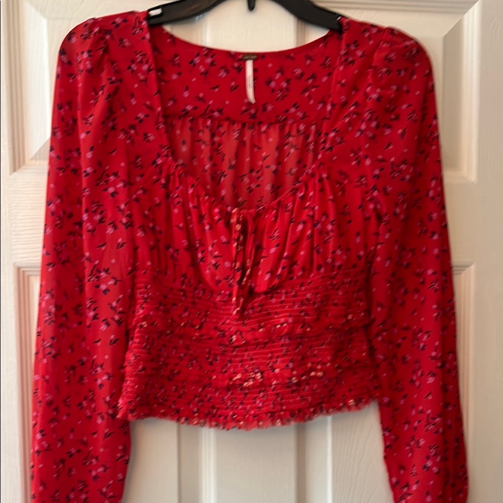 Red Floral Women's Top